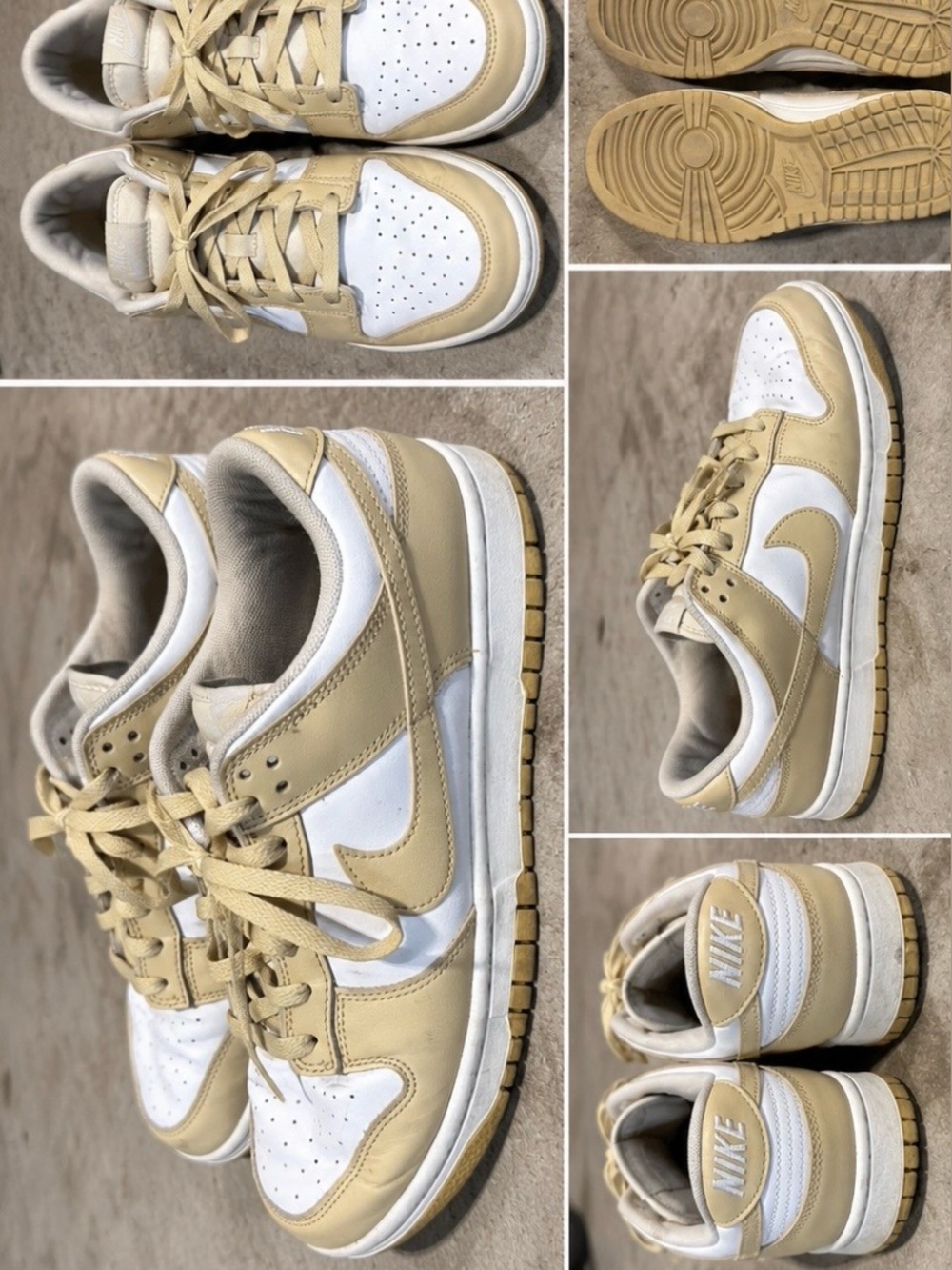 Nike Dunk Low Men’s Tan Beige & White Sneakers